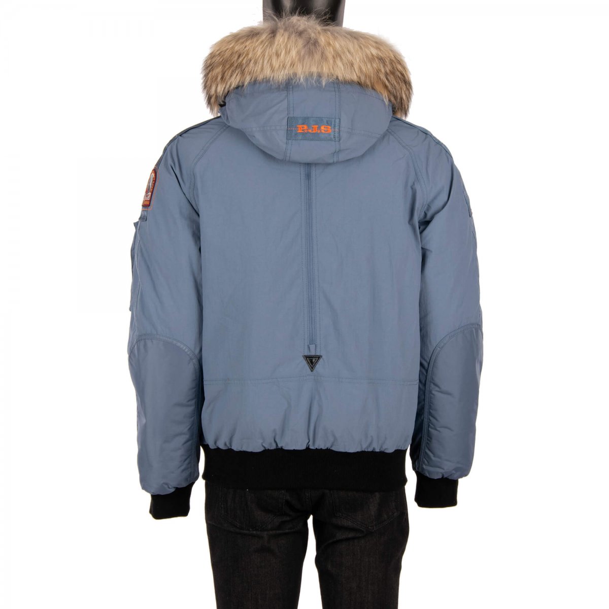 Parajumpers Polar Bomber Down Jacket TRIBE with Fur Hood Storm Blue FASHION ROOMS