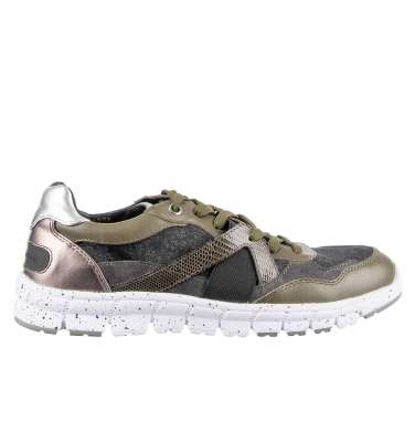 Men Canvas Leder Sneaker Schuhe Khaki Schwarz 39 US 6