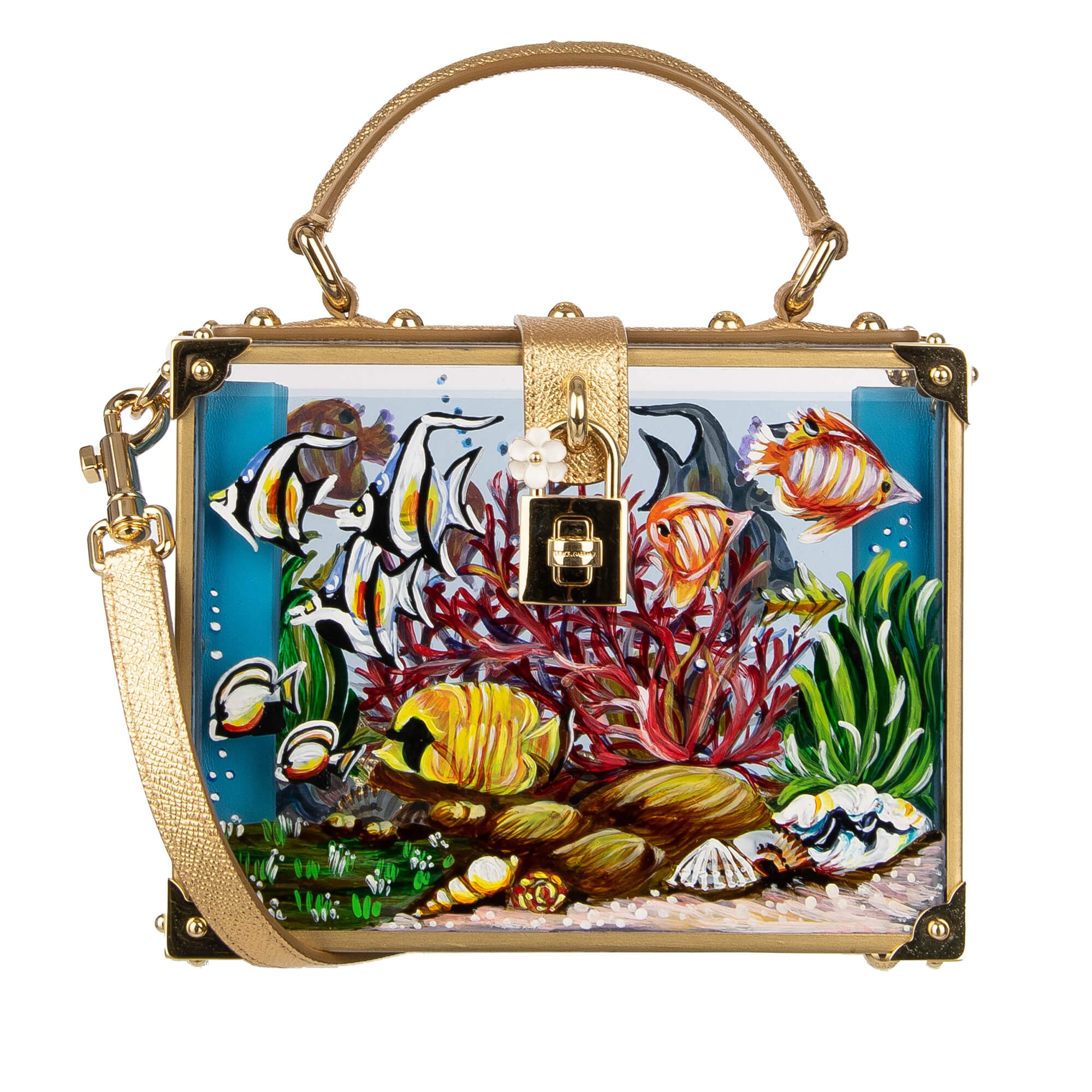 Dolce & Gabbana Hand Painted Aquarium Transparent Plexiglas Bag