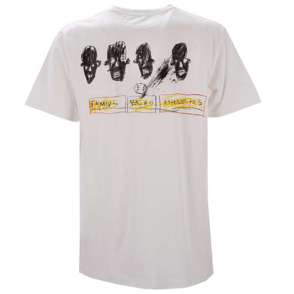 Cotton T-Shirt Famous Athletes with Painting print at the back and logo print in front by OFF-WHITE c/o Virgil Abloh