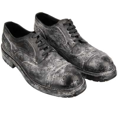 Vintage Leder Derby Schuhe BERNINI Schwarz 44 UK 10 US 11 