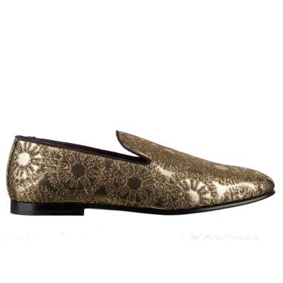 Florale Lurex Jacquard Loafer Schuhe YOUNG POPE Gold