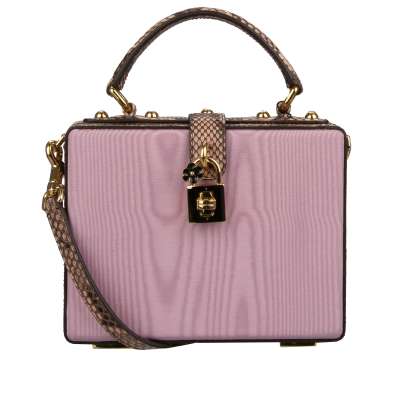 Schlangenleder Moire Clutch Tasche Schultertasche DOLCE BOX Pink