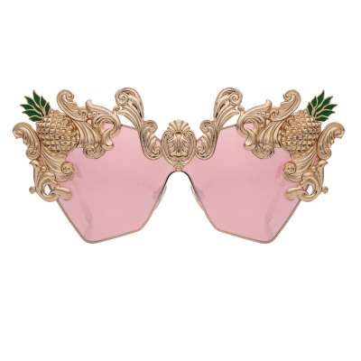 Pineapple Baroque Oversize Sunglasses Gold Pink DG2182