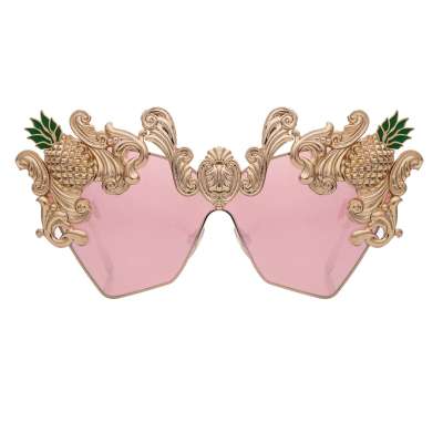 Ananas Barock Oversize Sonnenbrille Pink Gold DG2182