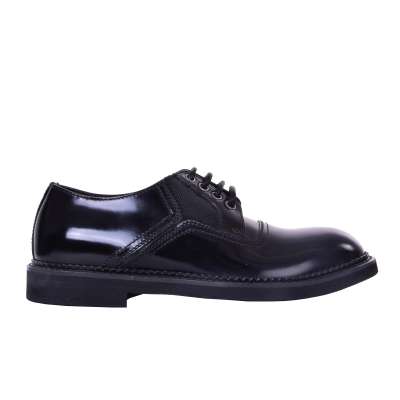 Patent Leather Derby Shoes Black