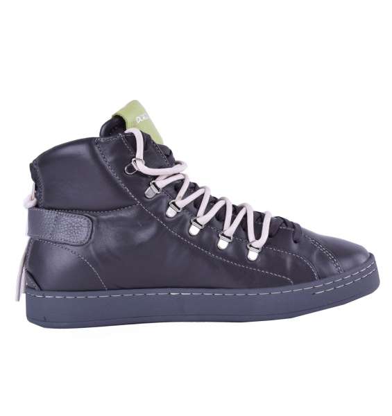 High-Top Sneakers with lace & zip fastening by DOLCE & GABBANA Black Label