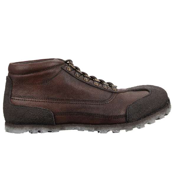 Hiking Style Deer Leather Boots by DOLCE & GABBANA