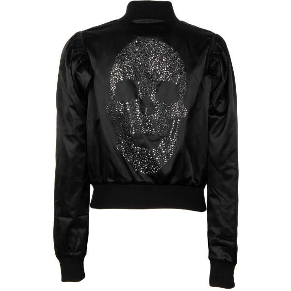 SWEET Jacke mit Swarovksi Kristallen Totenkopf Applikation in Schwarz von PHILIPP PLEIN COUTURE