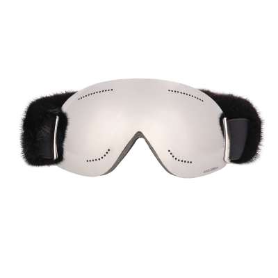Chain Bag and Mink Ski Mirror Goggles Sunglasses Black
