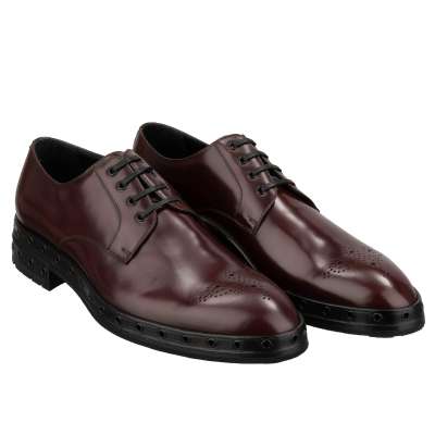 Leather Derby Shoes SICILIA Bordeaux 41.5 UK 7.5 US 8.5