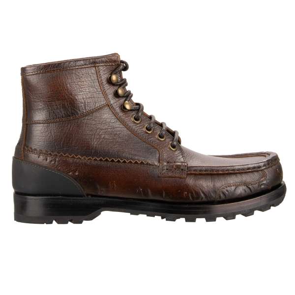 Stable Combat Style Leather Boots SIRACUSA by DOLCE & GABBANA