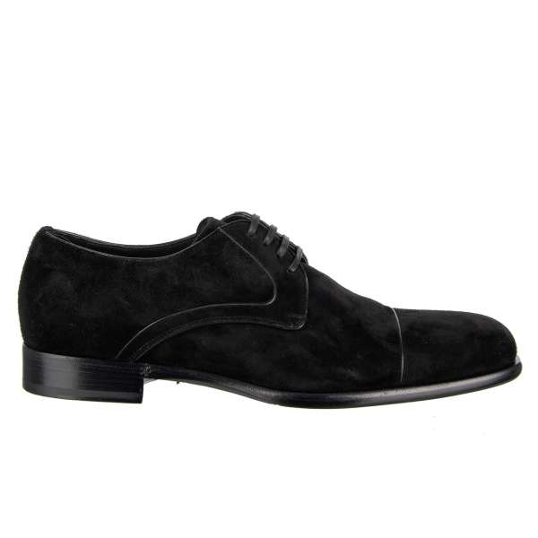 Elegante Derby Schuhe aus Wildleder in Schwarz von DOLCE & GABBANA