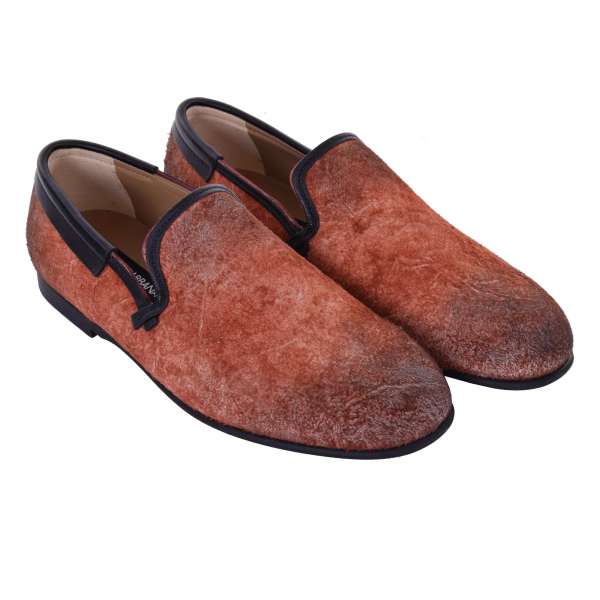 Loafer AMALFI aus Wildleder mit Leder-Kanten von DOLCE & GABBANA Black Label