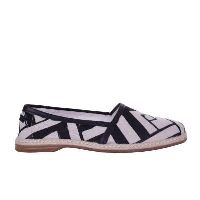 Striped Canvas Espadrilles MONDELLO Beige Black