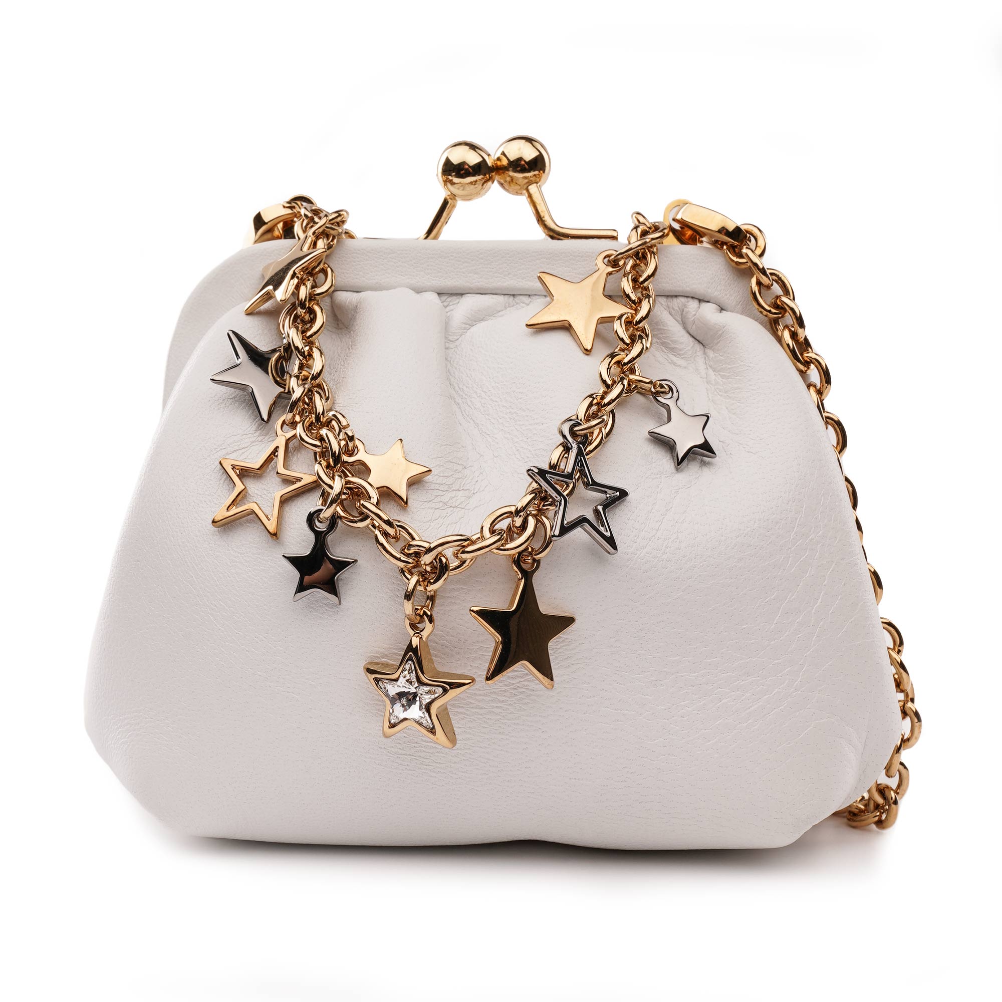 Dolce & Gabbana - Star Metal Chain Clutch Purse Bag Gold Purple