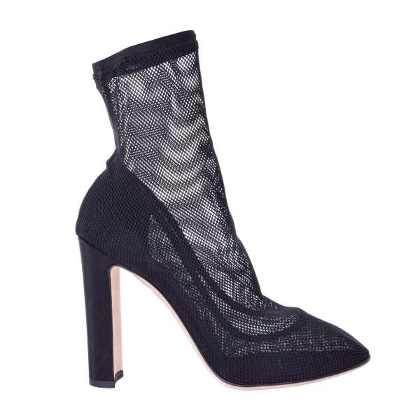 Stretch Net Lace Socks-Pumps / Boots in black by DOLCE & GABBANA Black Label