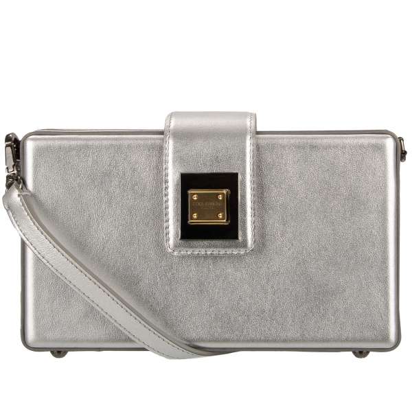 Unisex silky clutch bag / shoulder bag DOLCE BOX with detachable strap and turn lock with logo by DOLCE & GABBANA
