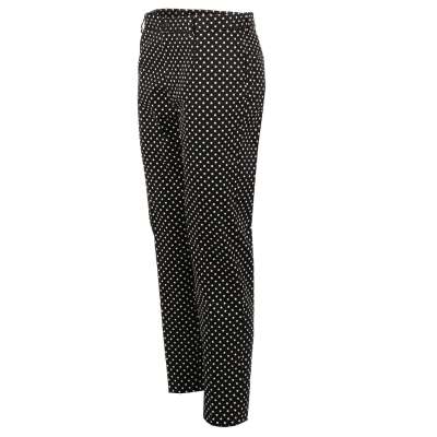 Klassische Baumwolle Hose mit Polka Dot Print Schwarz Weiß 50 M-L Klassische Baumwolle Hose mit Polka Dot Print Schwarz Weiß 50 M-L