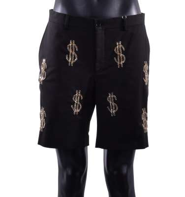 COUTURE Shorts with Dollar Chain Black