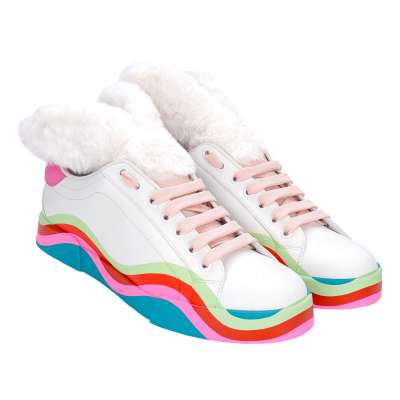 DG Logo Rabbit Toy Low-Top Sneaker PORTOFINO White Pink