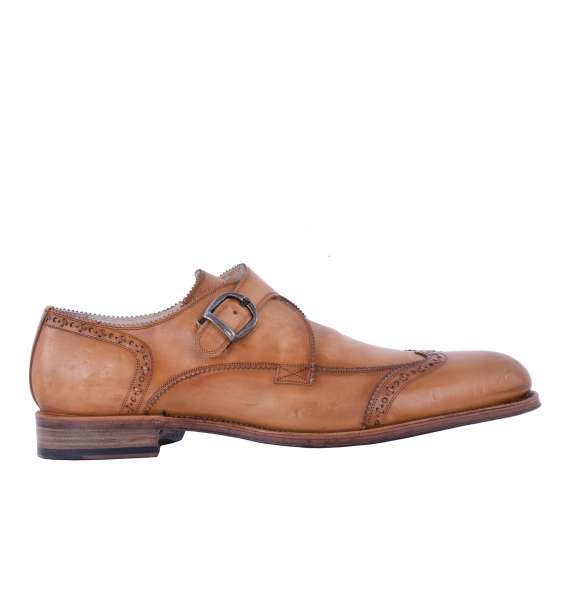 Stable calfskin derby shoes SIENA with side buckle by DOLCE & GABBANA Black Label