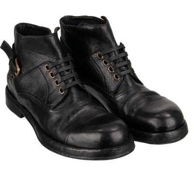 Horse Leather Boots Shoes PERUGINO Black 43 UK 9 US 10