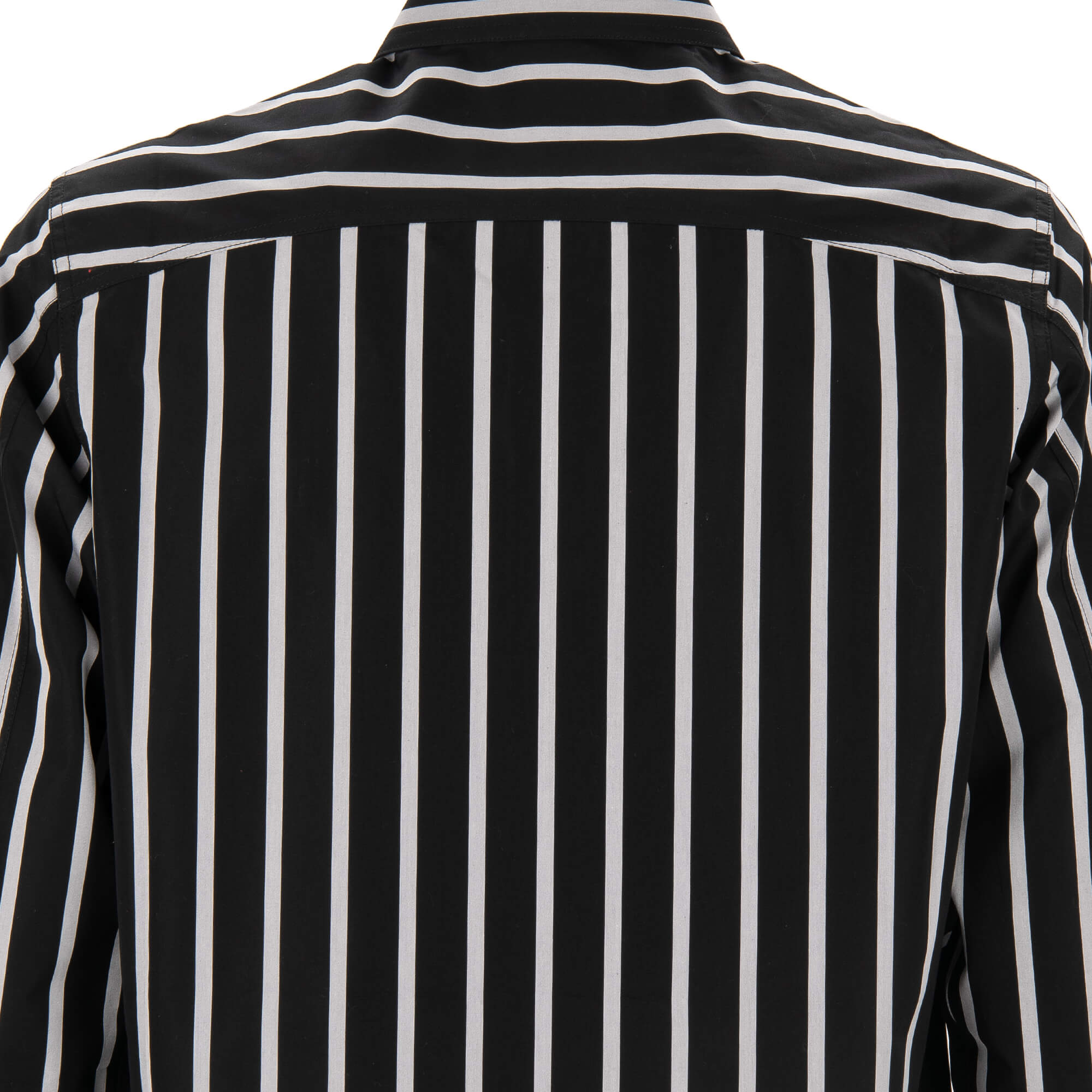 Virgil Abloh Striped Pivot Shirt with Embroidered Logo Black White XS S