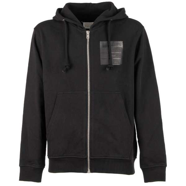 Stereotype Hoodie Jacke / Kapuzenjacke ausmorganischer Baumwolle mit Logo Schild und Reißverschluß von MAISON MARGIELA