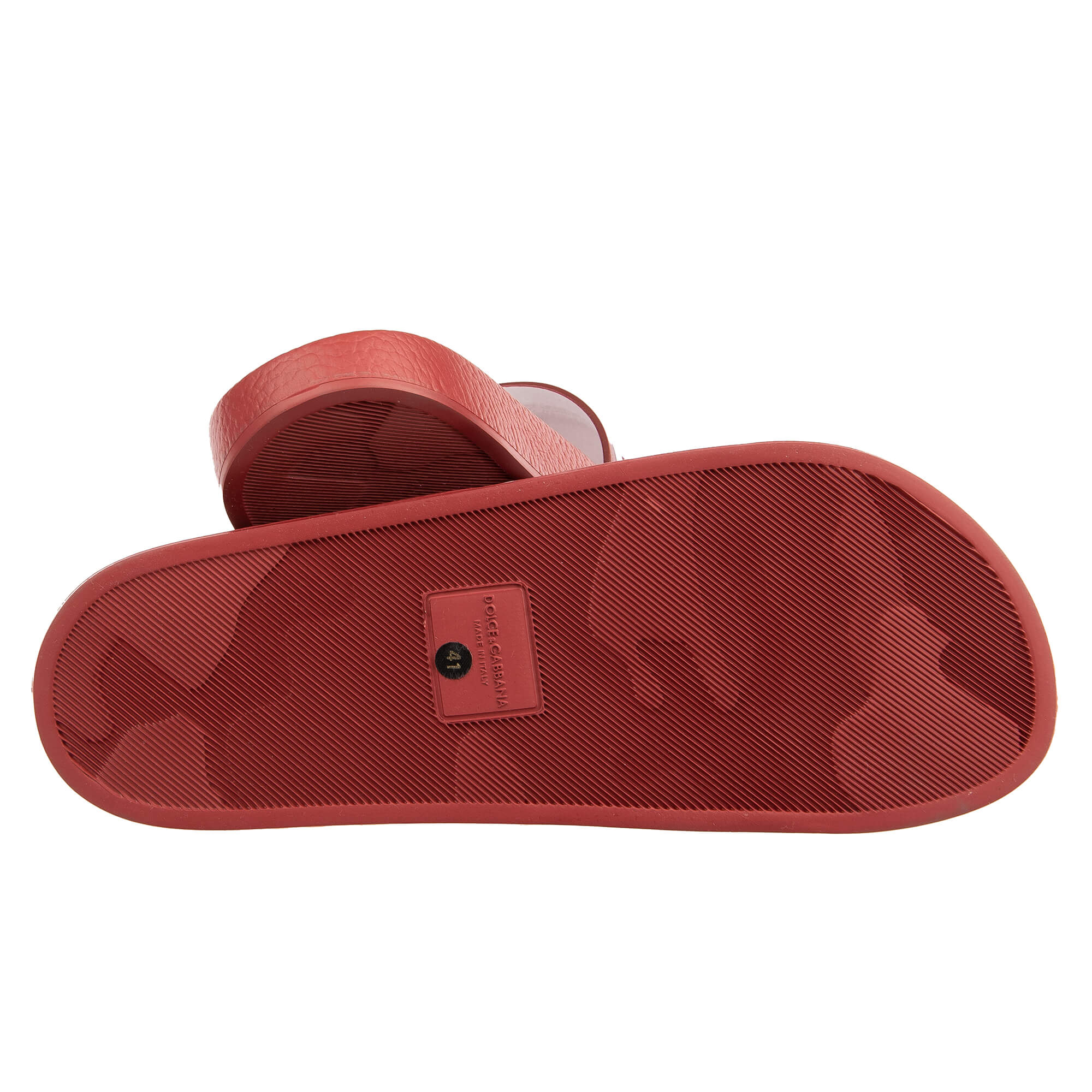 Dolce Gabbana Crown Logo Slides Sandals CIABATTA Red 41 UK 7 US