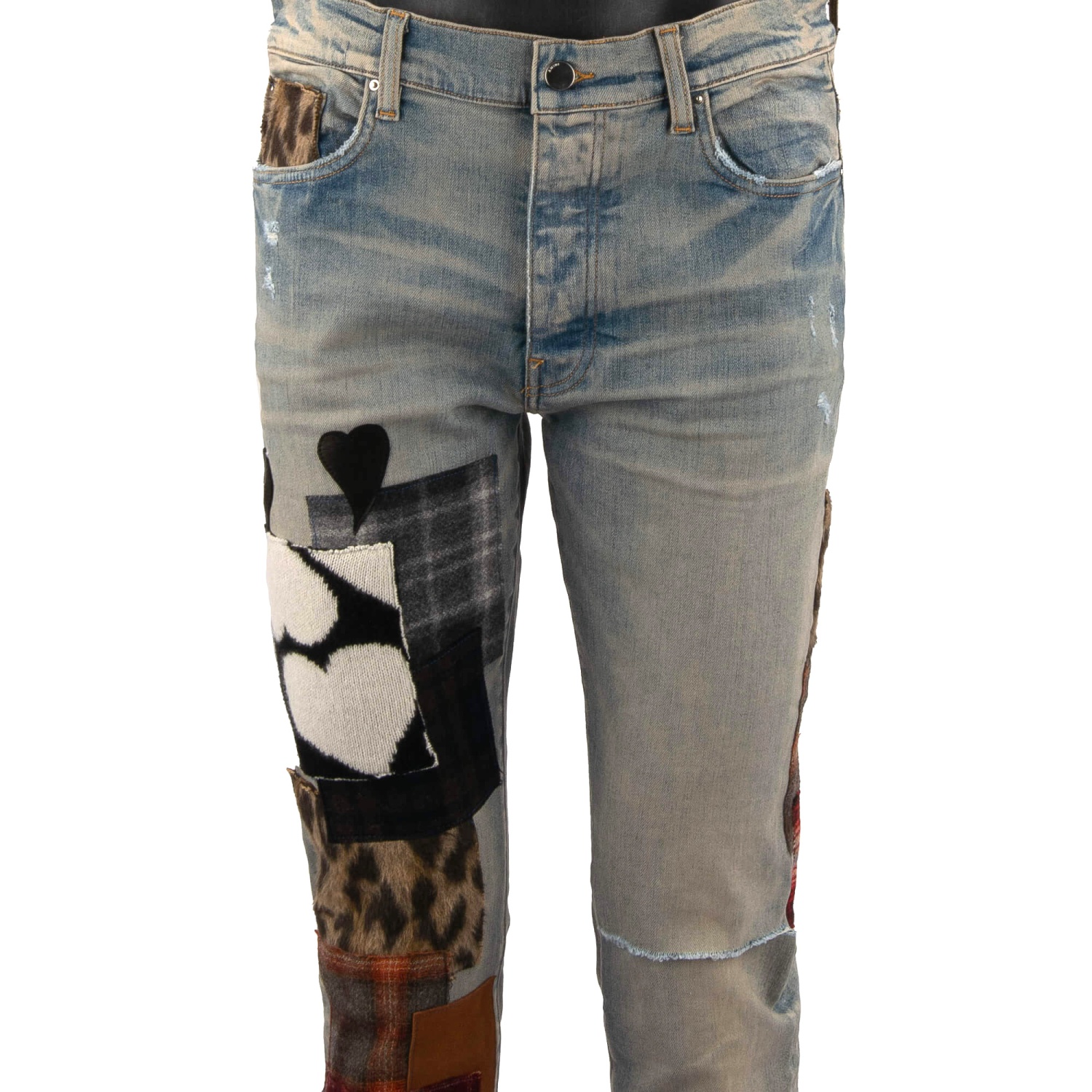 デニム・ジーパン AMIRI Woman Jeans Blue DNGG1006 INDIGO Blue AMIRI Skinny Stack Jeans Clay Indigo Size 29 (Italian