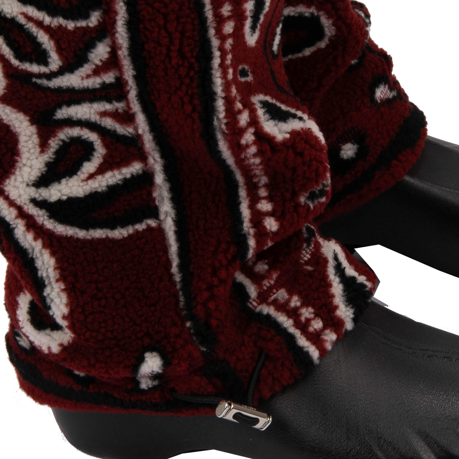 AMIRI Bandana Paisley Fleece Faux Fur Pants Trousers Leather