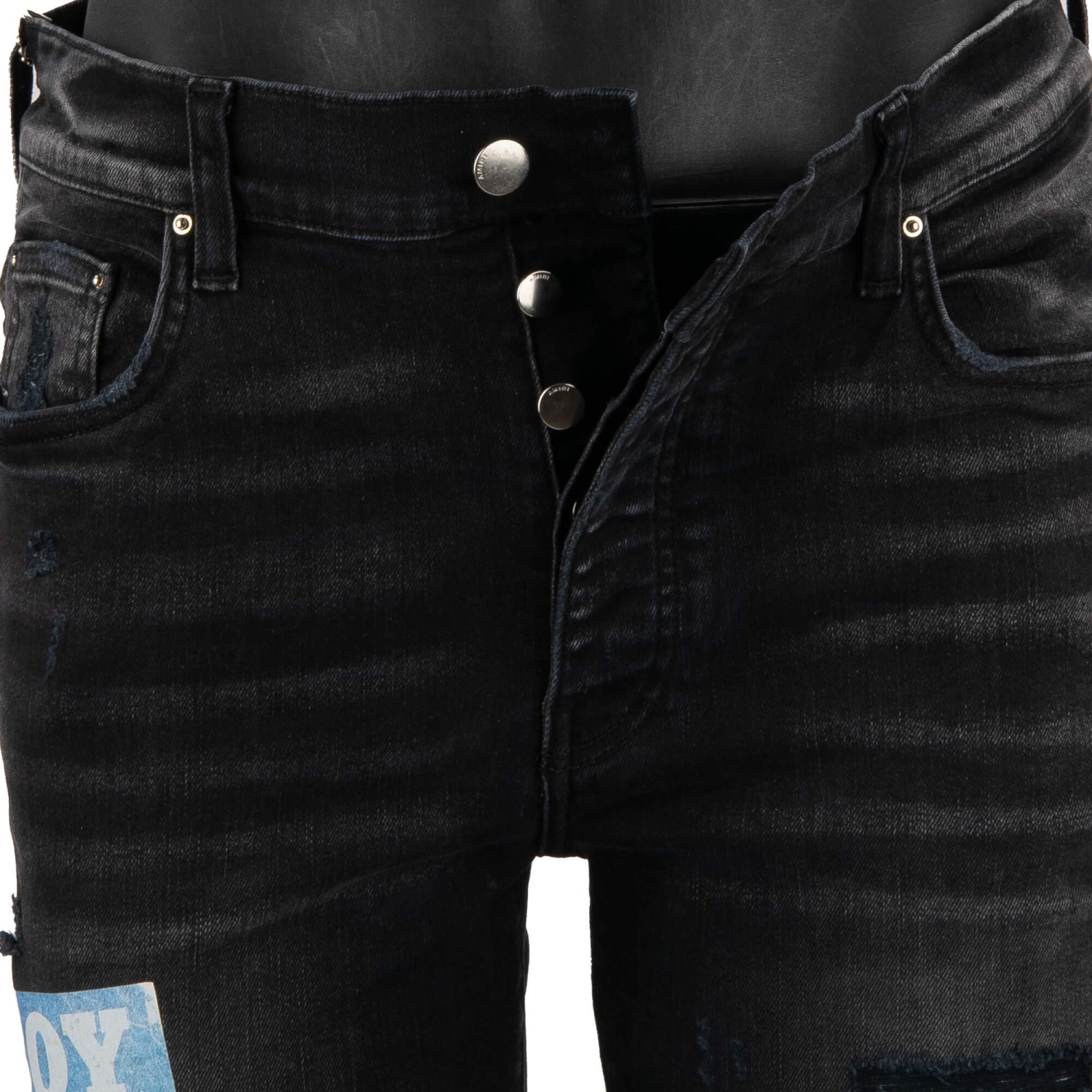 AMIRI Distressed Stretch Skinny Jeans Pants with Playboy
