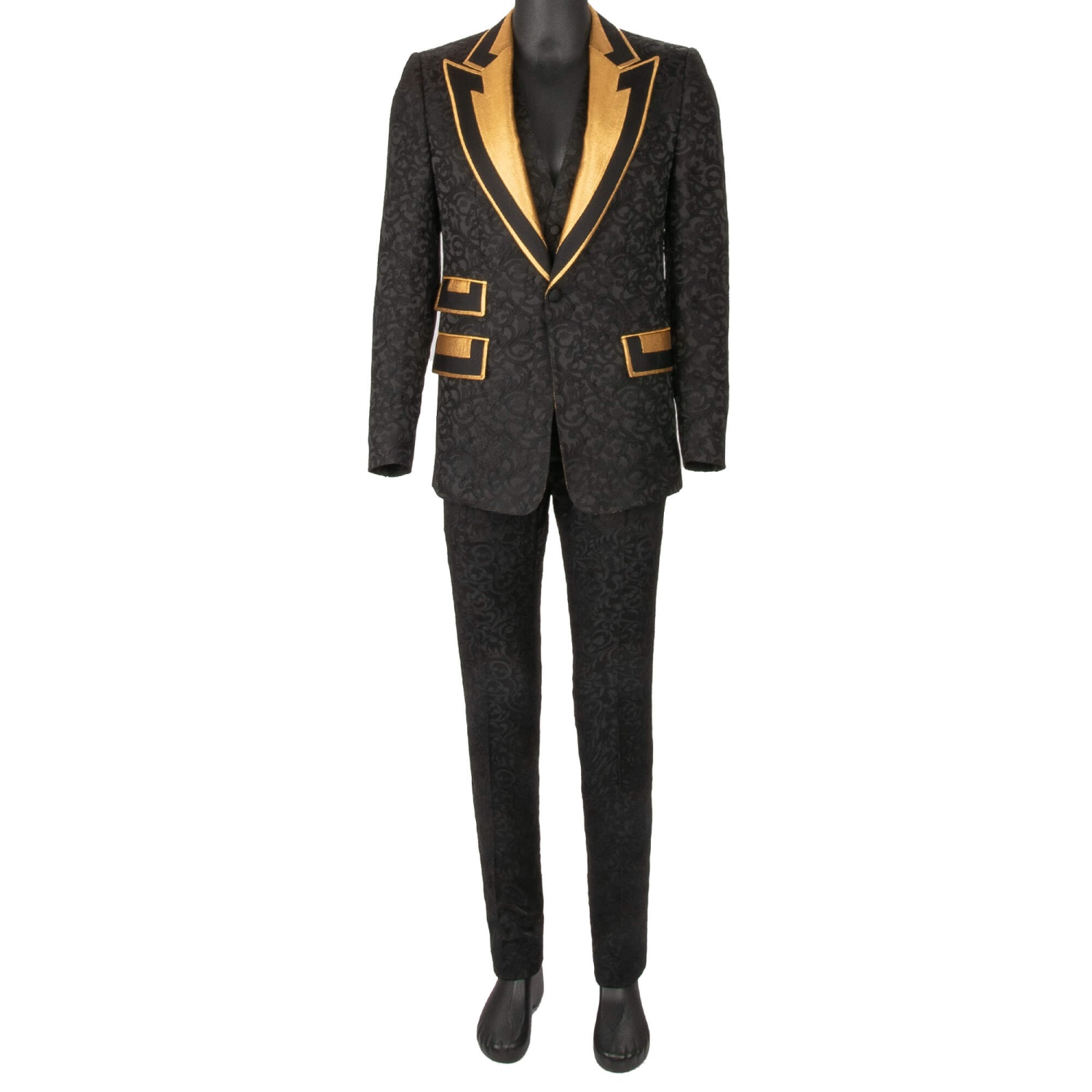 DOLCE & GABBANA Baroque 3 Piece Jacquard Suit Jacket Blazer