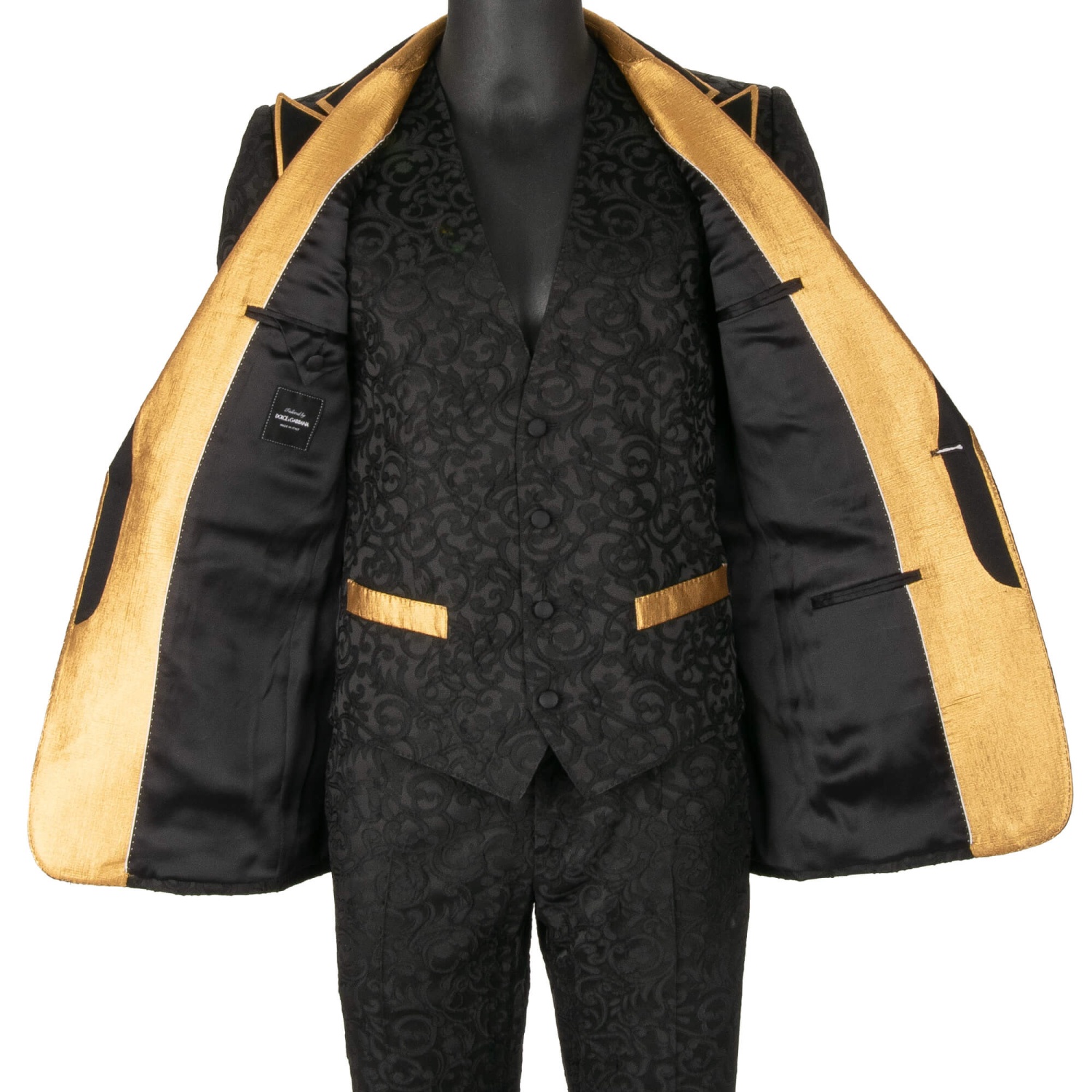 DOLCE & GABBANA Baroque 3 Piece Jacquard Suit Jacket Blazer