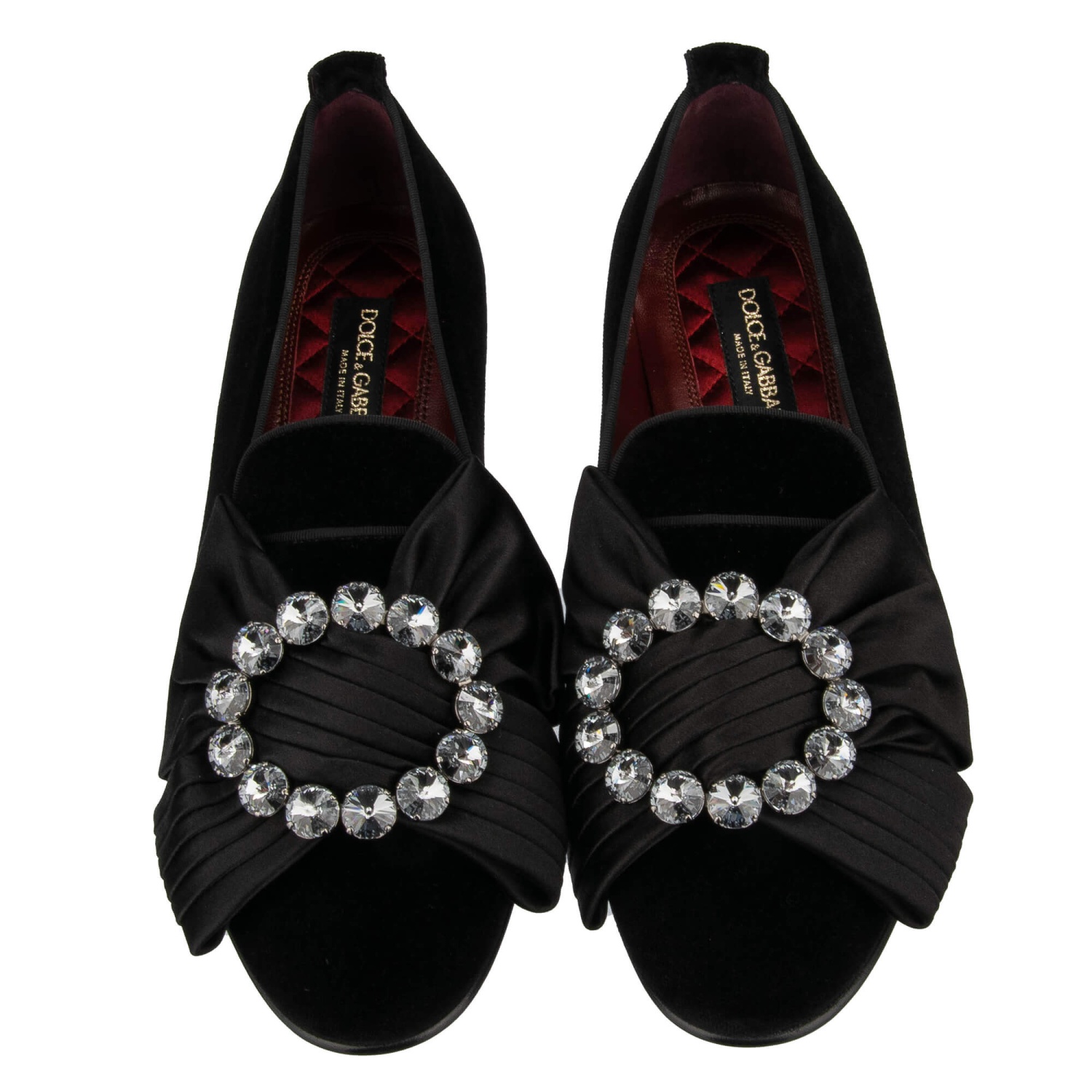 Dolce&Gabanna Baroque Crystal Ribbon Velvet Loafers Vaticano US10.5 SPB-C 352498 DOLCE & GABBANA Baroque Crystal Ribbon Velvet Loafer Shoes  main image 4