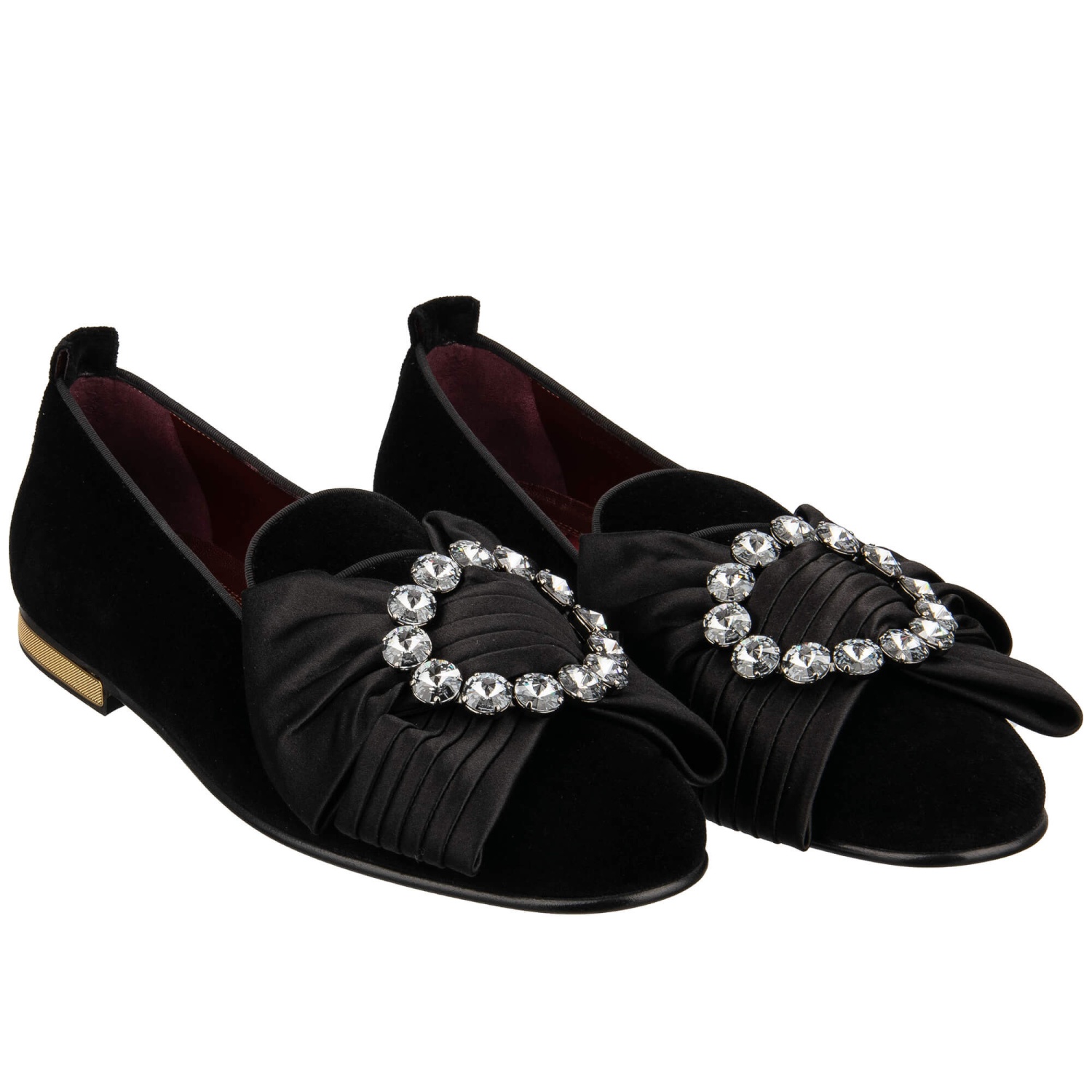 Dolce&Gabanna Baroque Crystal Ribbon Velvet Loafers Vaticano US10.5 SPB-C 352498 DOLCE & GABBANA Baroque Crystal Ribbon Velvet Loafer Shoes  main image 2