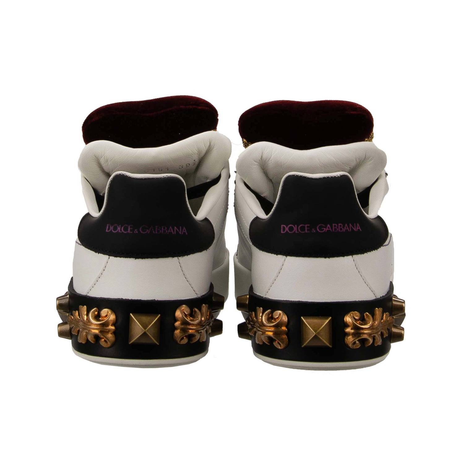 Not for the subtle. These Dolce & Gabbana Super King  Dolce & Gabbana White and Gold Baroque Platform Detail Sneakers main image 1