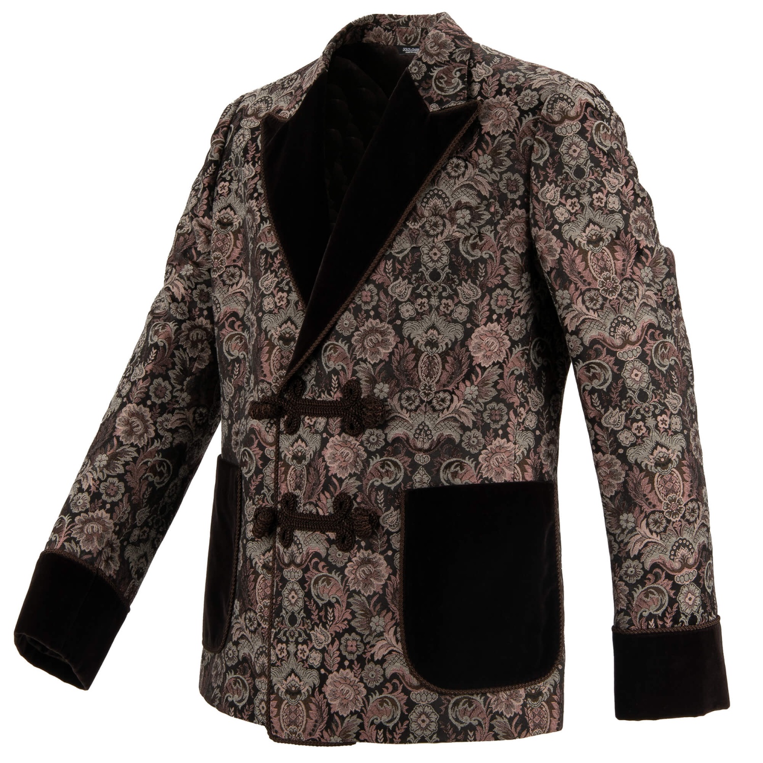DOLCE & GABBANA Baroque Floral Tuxedo Blazer Jacket Rope