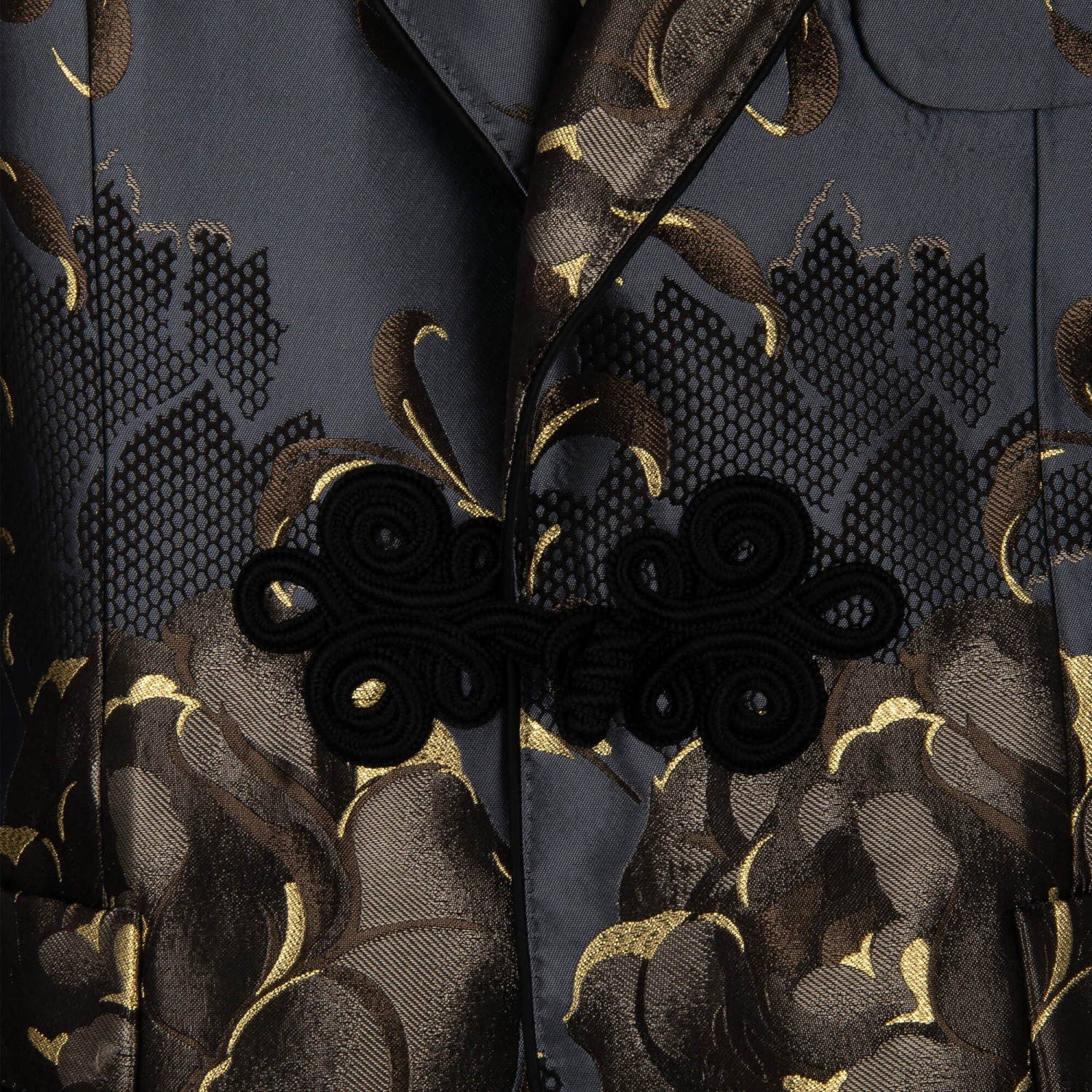 DOLCE & GABBANA Baroque Flower Jacquard Tuxedo Jacket Blazer