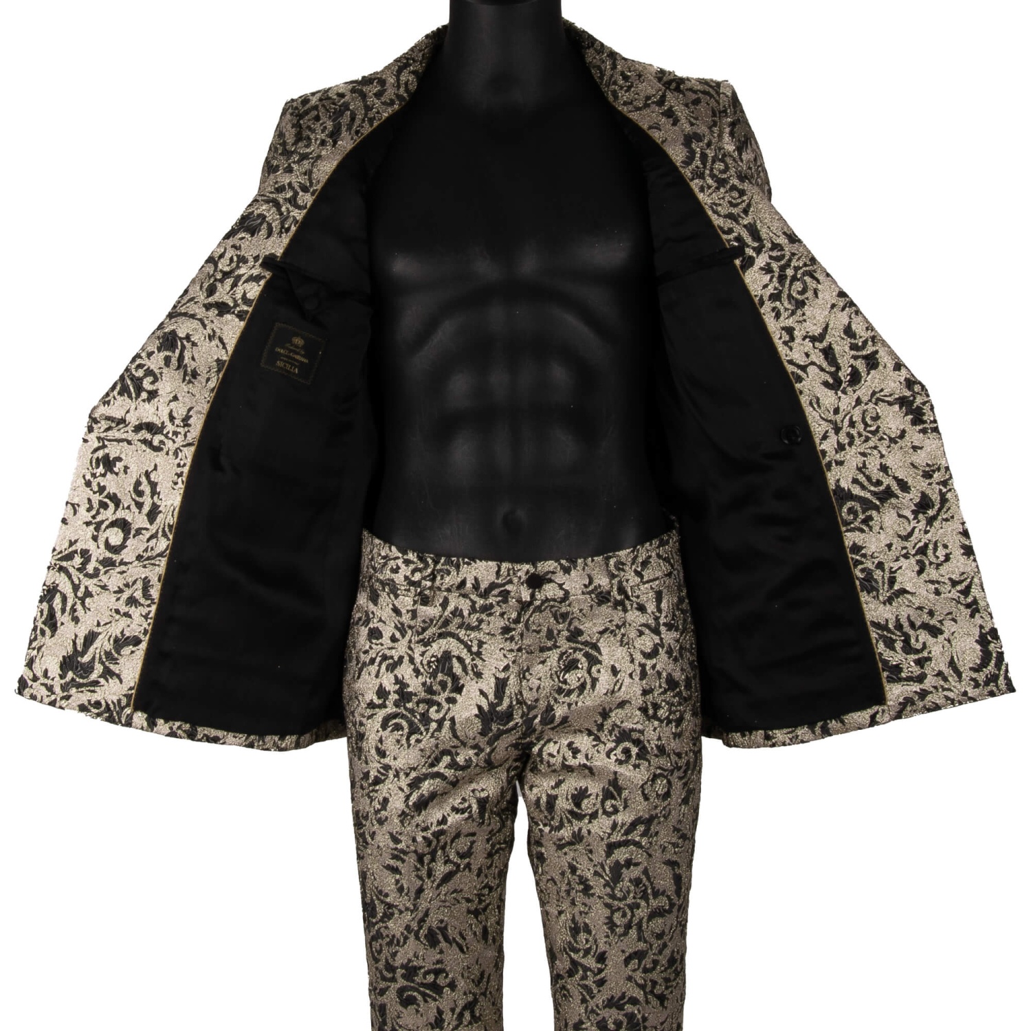 Metallic Jacquard Tailored Single Breasted Jacket | Karen Millen
