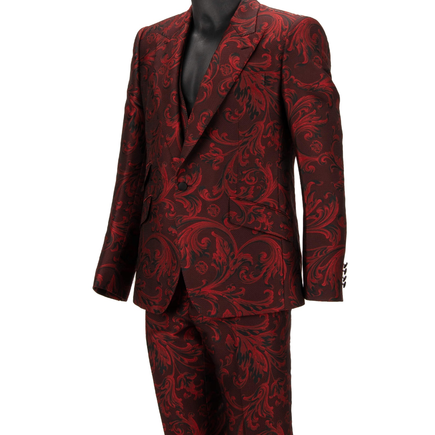 ジャケット DOLCE & GABBANA DARK RED MULTICOLOUR VISCOSE BLEND BLAZER DOLCE-GABBANA-Baroque-Jacquard