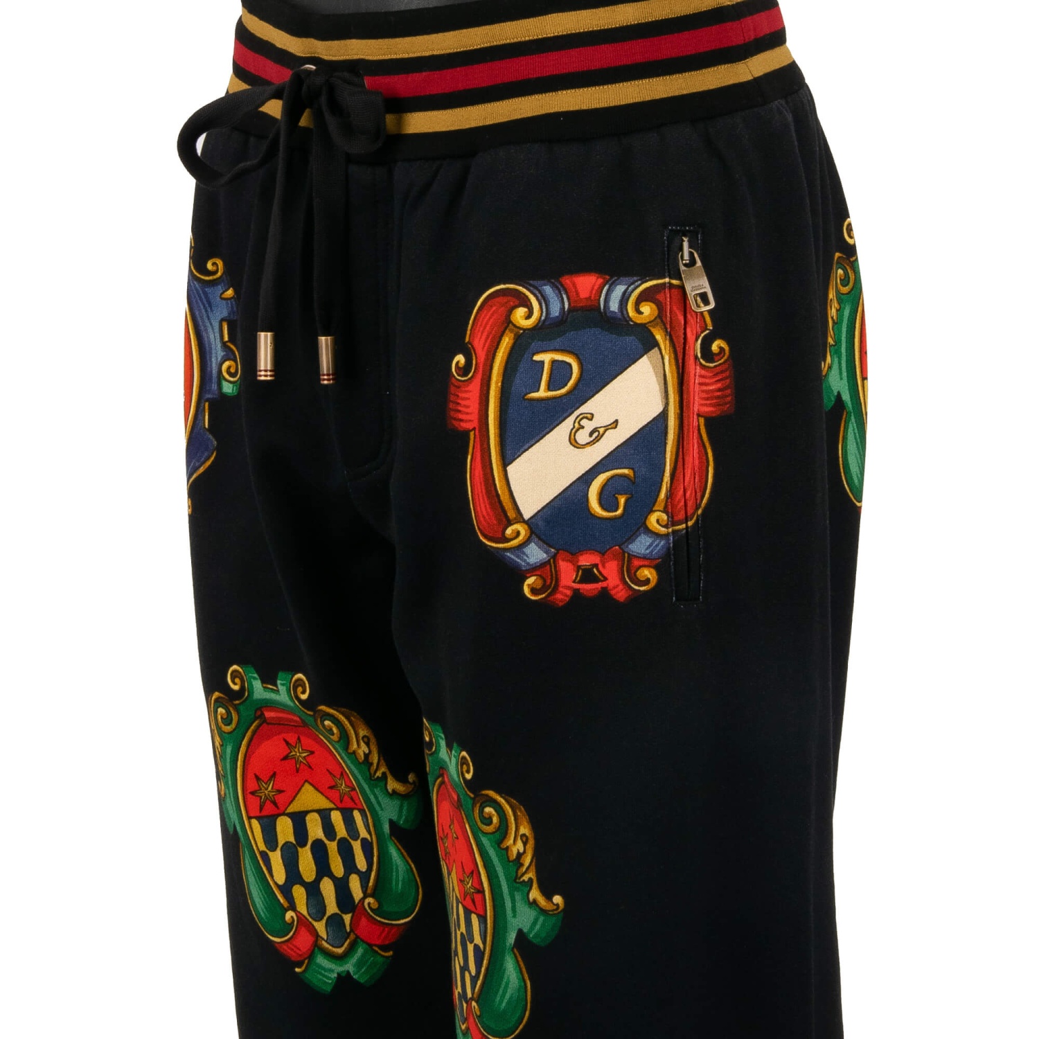 DOLCE & GABBANA Baroque Royal Coat of Arms Cotton Jogging Pants