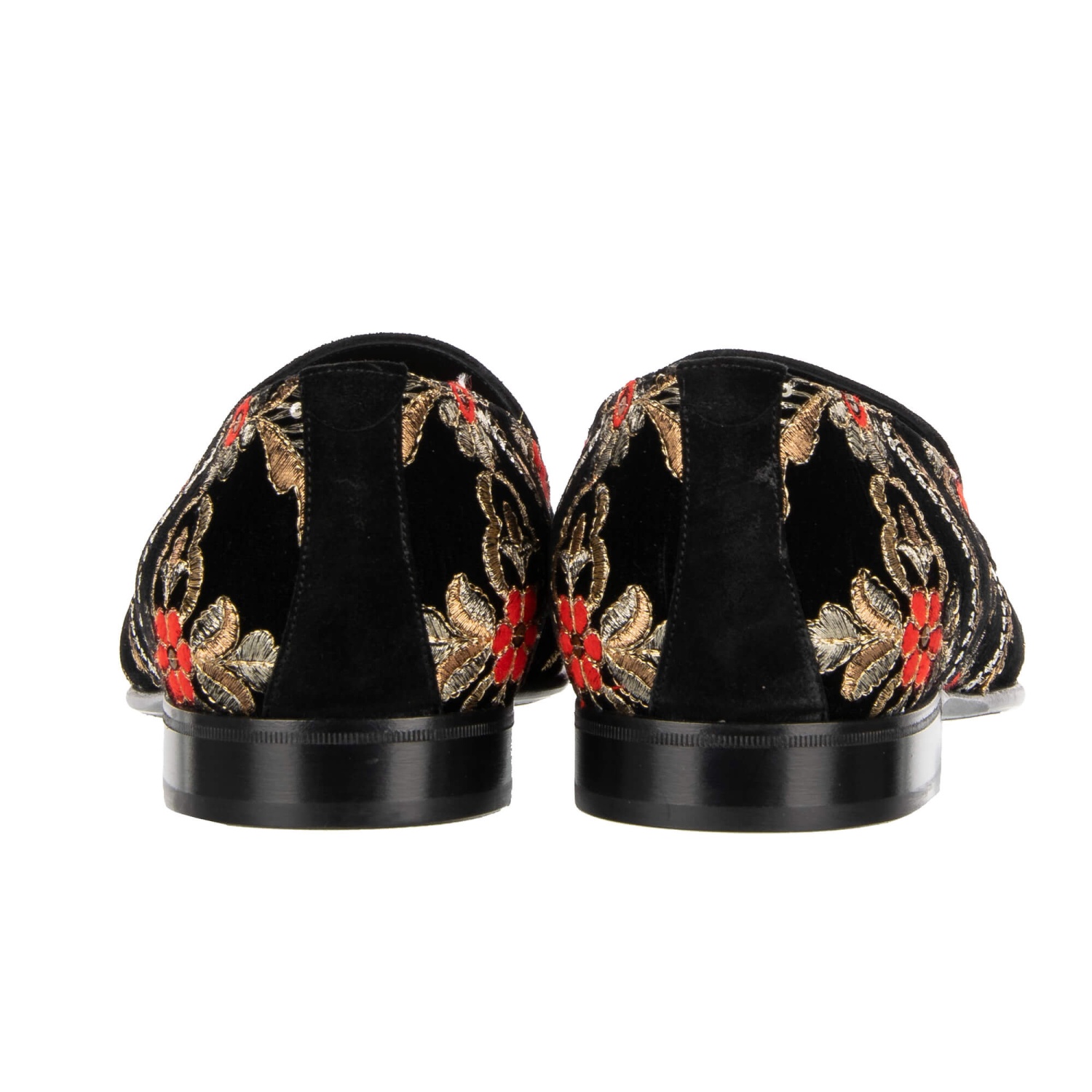 Dolce & Gabbana Black DG Crown Embroidery Loafers Slip On Shoes display picture 2