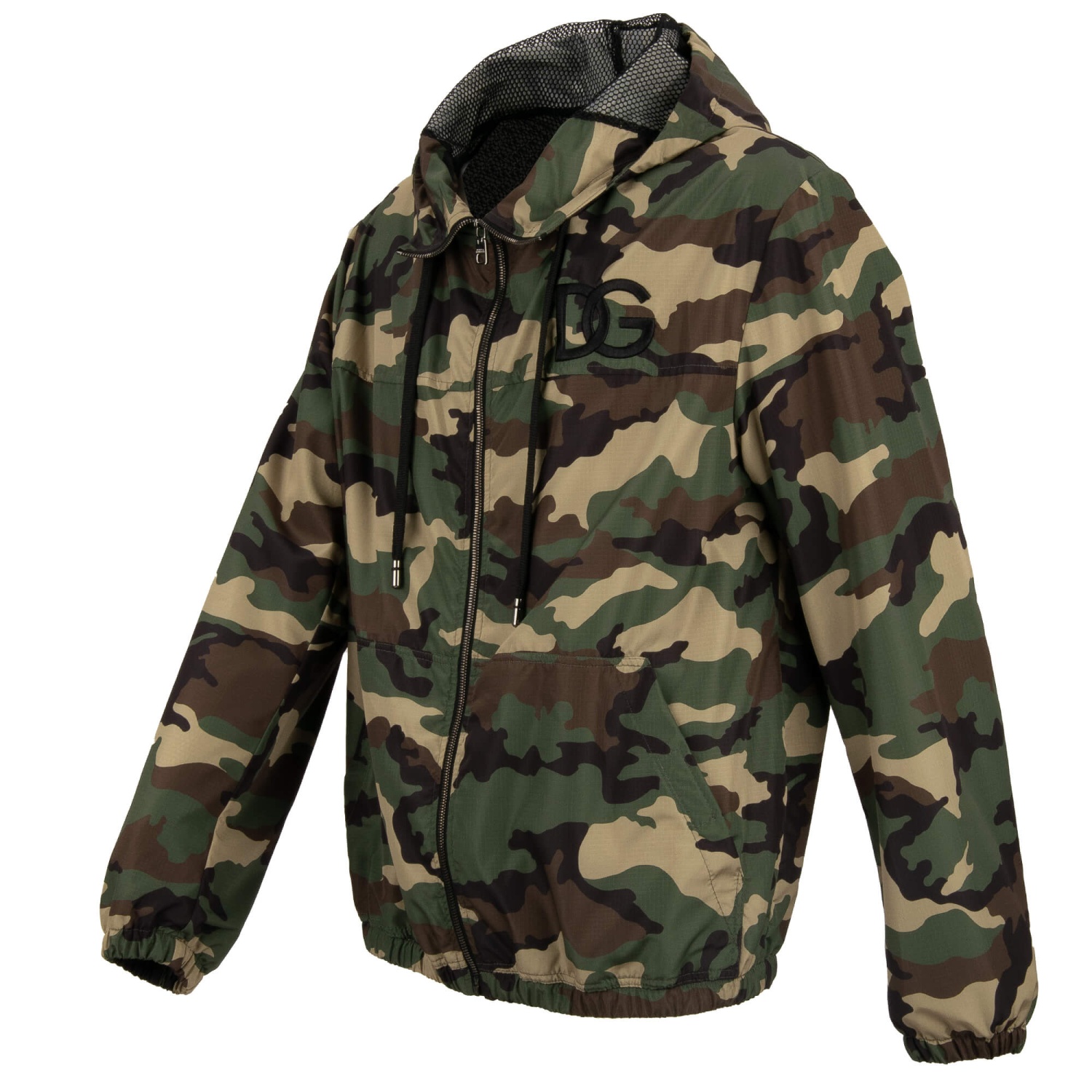 DOLCE & GABBANA Camouflage Military DG Logo Hooded Bomber