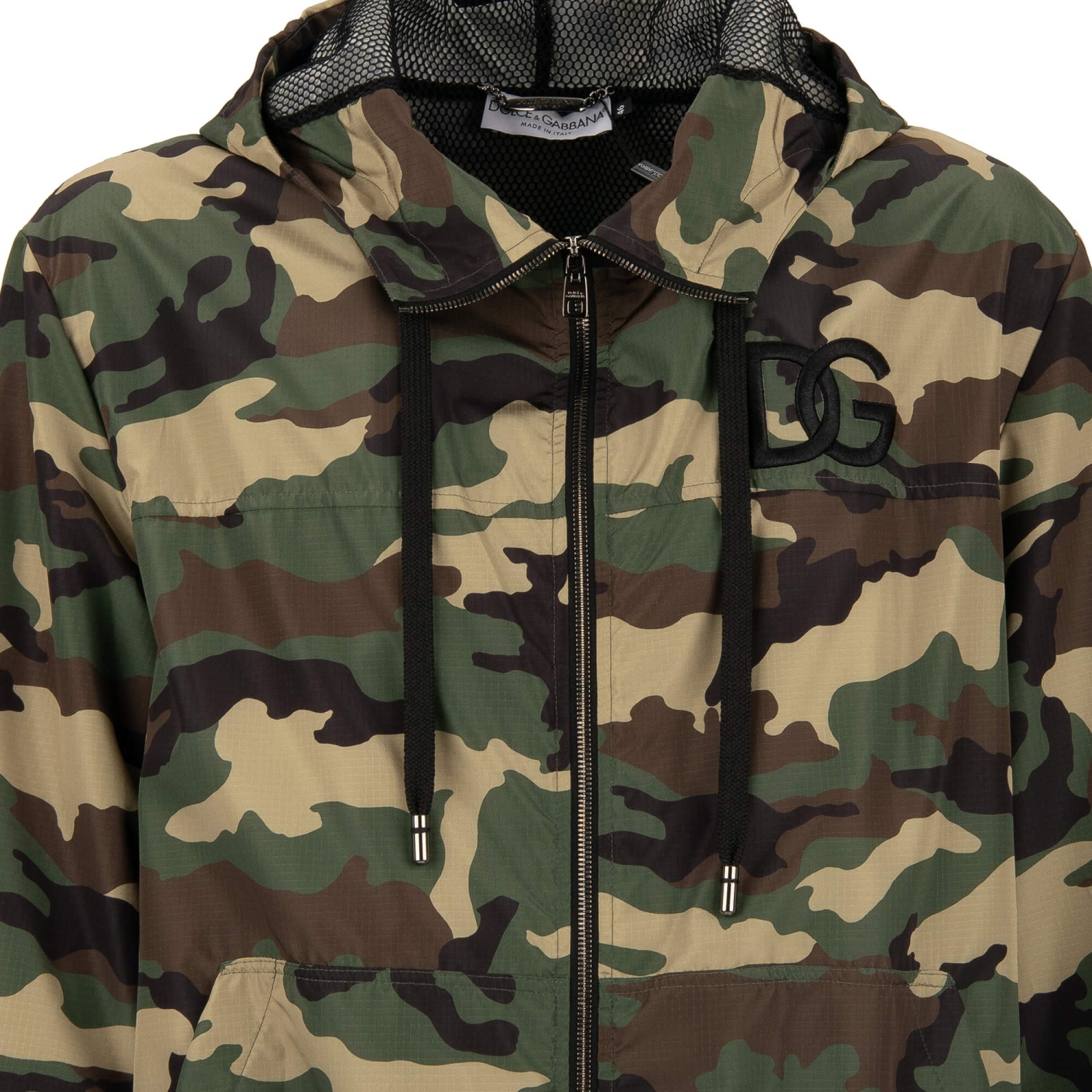 DOLCE & GABBANA Camouflage Military DG Logo Hooded Bomber