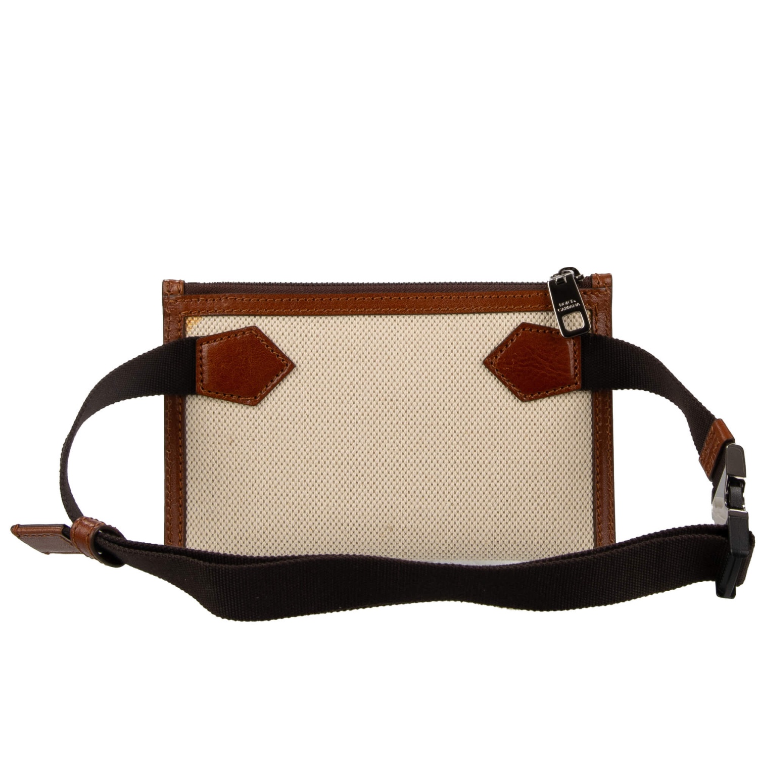 DOLCE & GABBANA Canvas Leder Crossbody Tasche Bauchtasche 