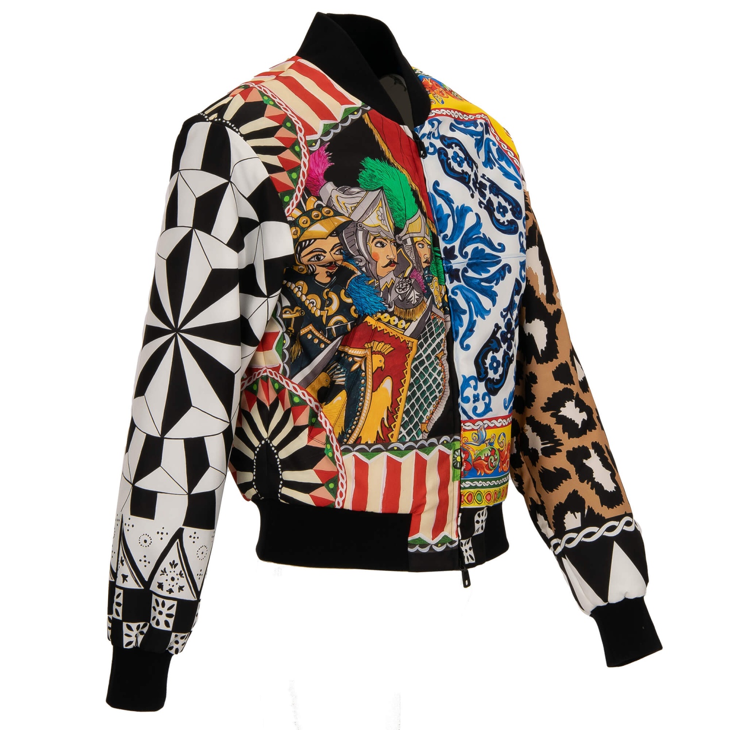 DOLCE & GABBANA Carretto Majolica Leopard Puffer Bomber