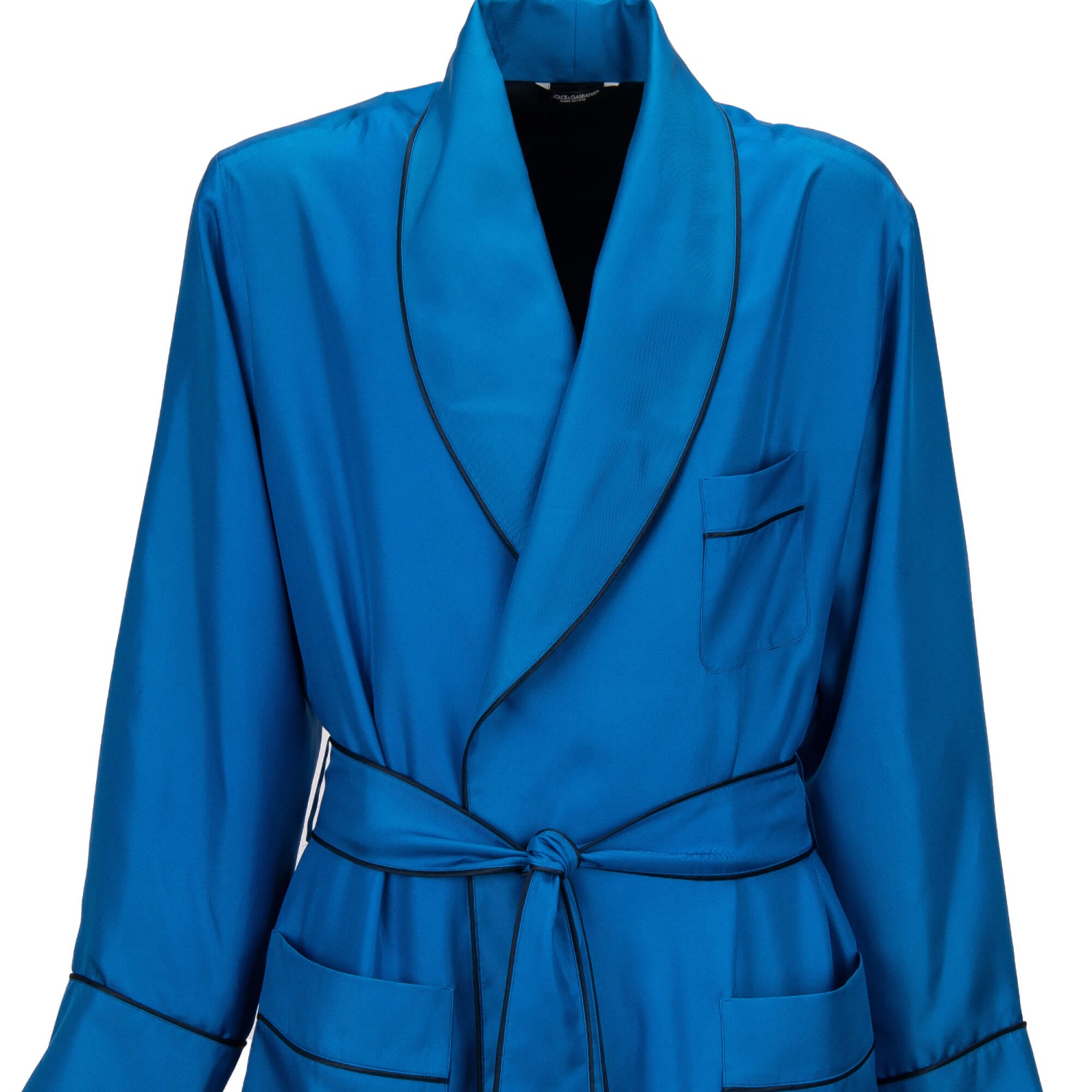 Manteau Dolce & Gabbana Laine Vierge Noir Bleu Taille M - Neuf Avec étiquettes