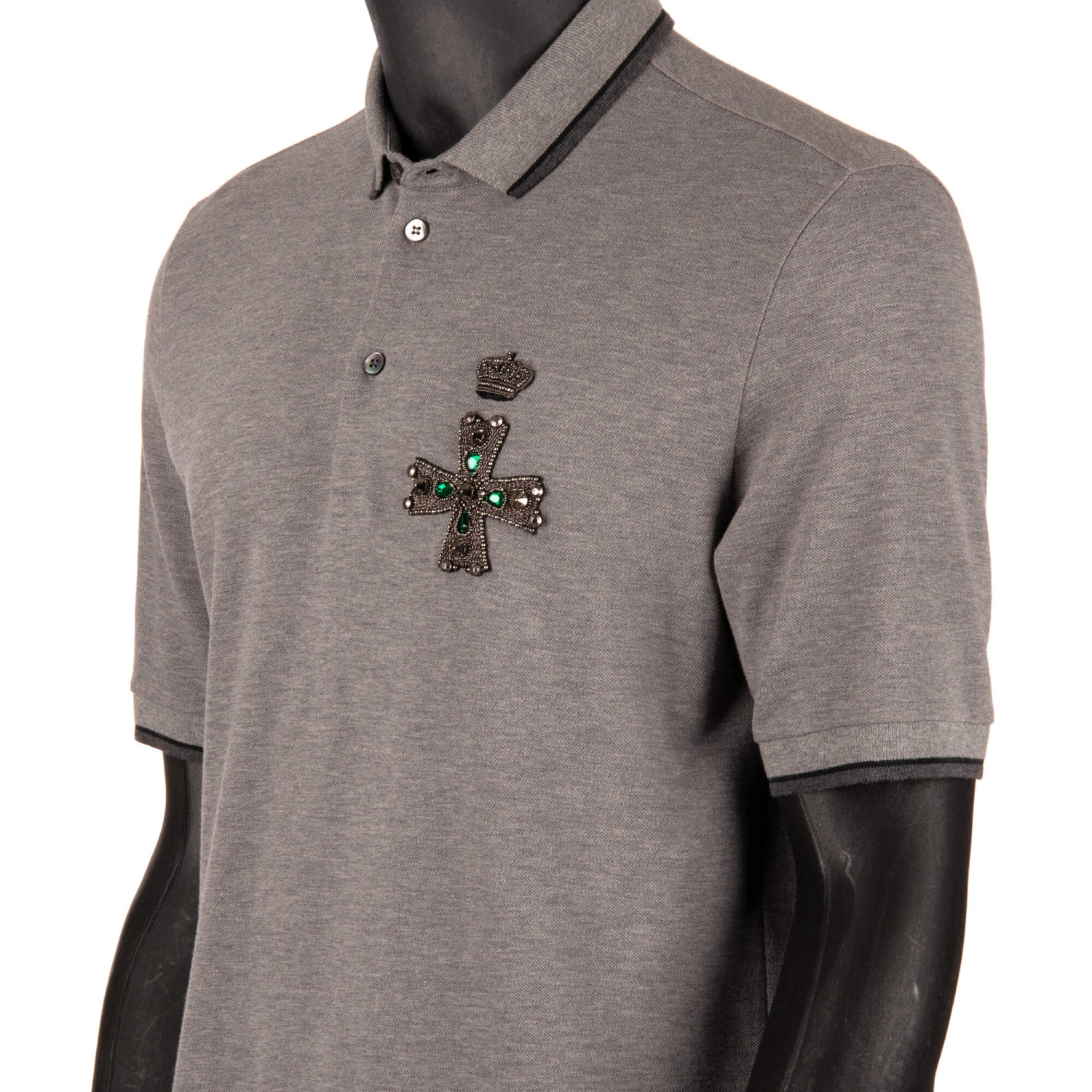 Tシャツ・カットソー DOLCE & GABBANA COTTON T-SHIRT WITH CROSS Cotton T-shirt with logo embroidery in Black for Men